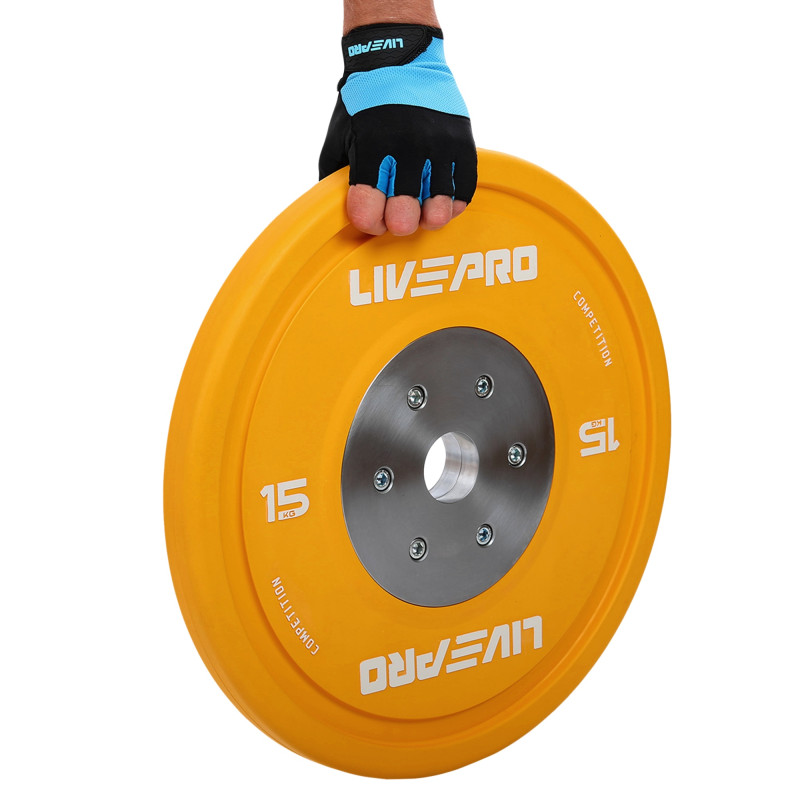 Бамперні диски гумові Bumper Plates LiveUp LP8335-15 ø50.5мм 15кг жовтий