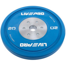 Бамперні диски гумові Bumper Plates LiveUp LP8335-20 ø50.5мм 20кг синій