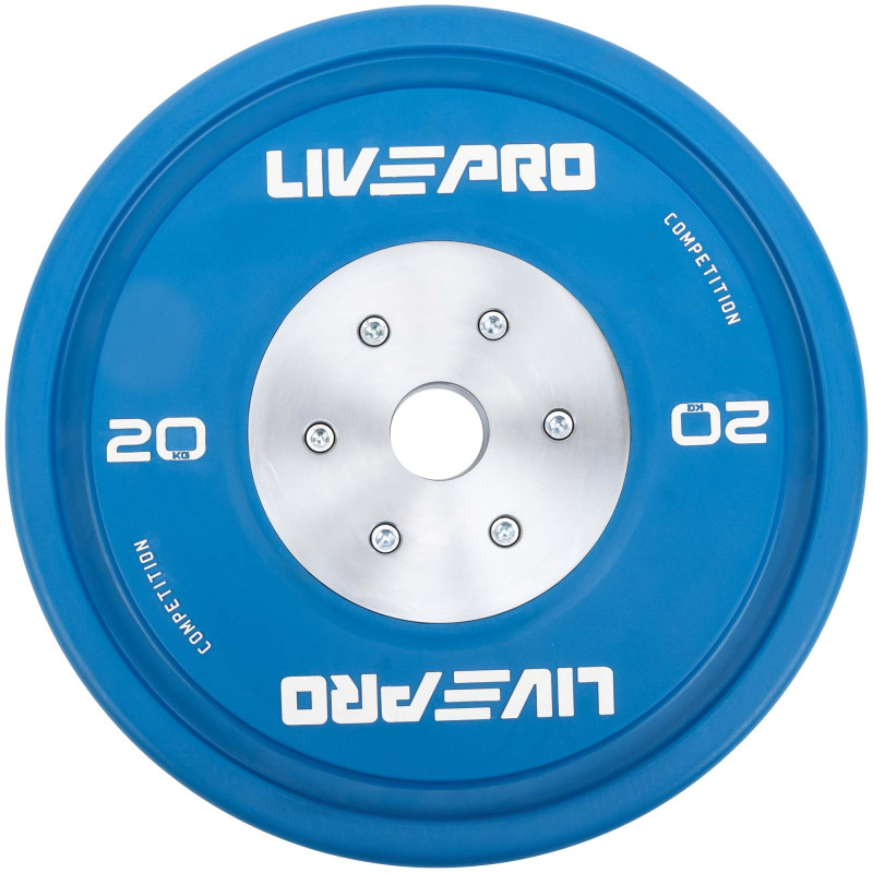 Бамперні диски гумові Bumper Plates LiveUp LP8335-20 ø50.5мм 20кг синій
