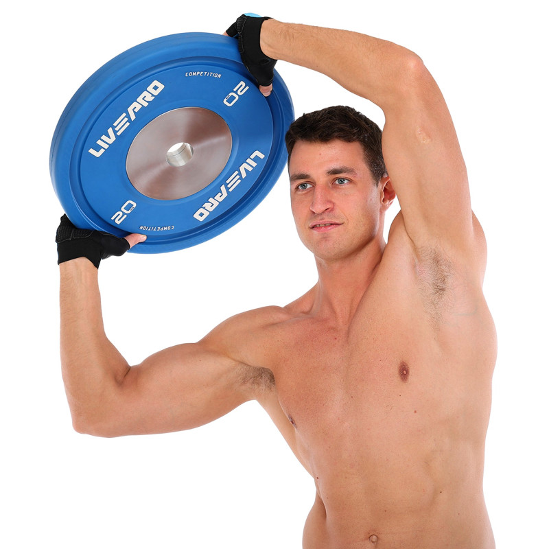 Бамперні диски гумові Bumper Plates LiveUp LP8335-20 ø50.5мм 20кг синій