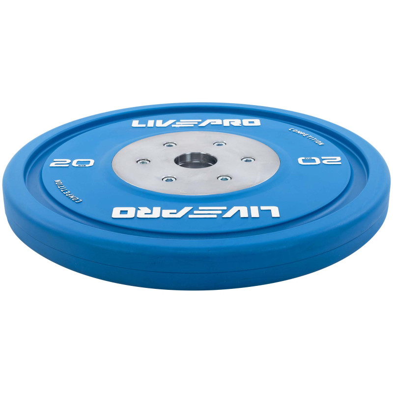 Бамперні диски гумові Bumper Plates LiveUp LP8335-20 ø50.5мм 20кг синій