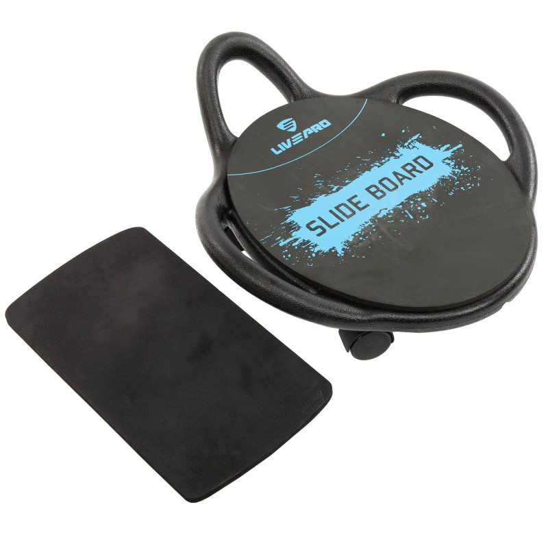 Платформа для преса з подушкою для ніг Abdominal wheel LiveUp LP8346 розмір 60х52,5х22см чорний