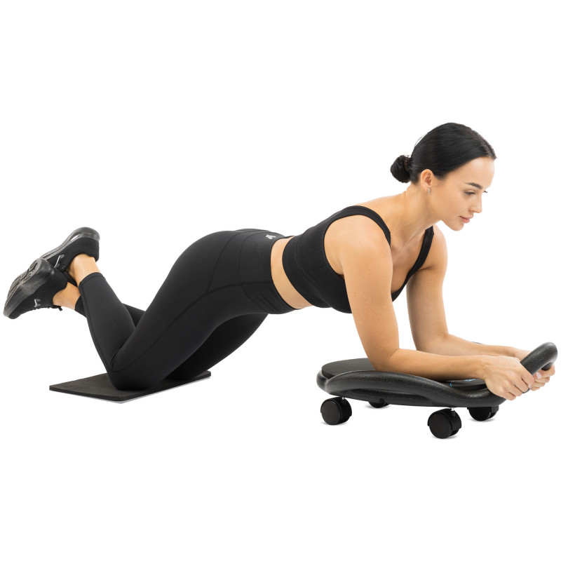 Платформа для преса з подушкою для ніг Abdominal wheel LiveUp LP8346 розмір 60х52,5х22см чорний