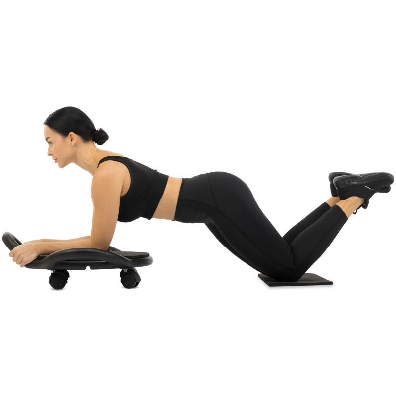 Платформа для преса з подушкою для ніг Abdominal wheel LiveUp LP8346 розмір 60х52,5х22см чорний
