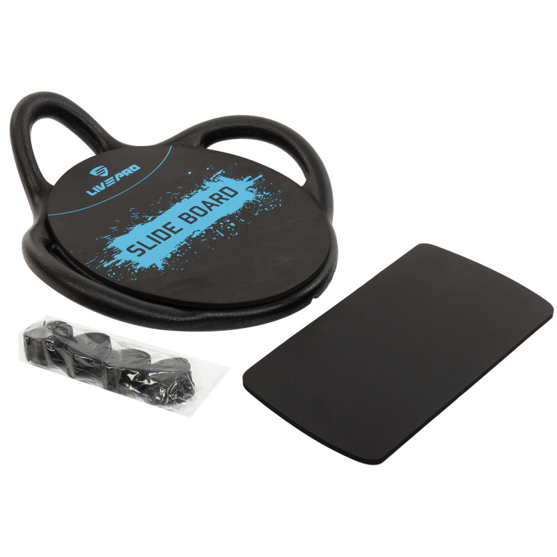 Платформа для преса з подушкою для ніг Abdominal wheel LiveUp LP8346 розмір 60х52,5х22см чорний
