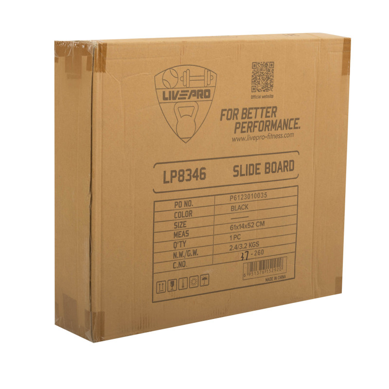 Платформа для преса з подушкою для ніг Abdominal wheel LiveUp LP8346 розмір 60х52,5х22см чорний