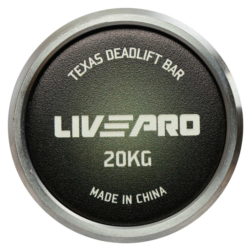 Гриф прямий для станової тяги хромований Олімпійський Texas Deadlift Bar LiveUp LP8371 довжина 2,3 м гриф ø50мм хром-чорний