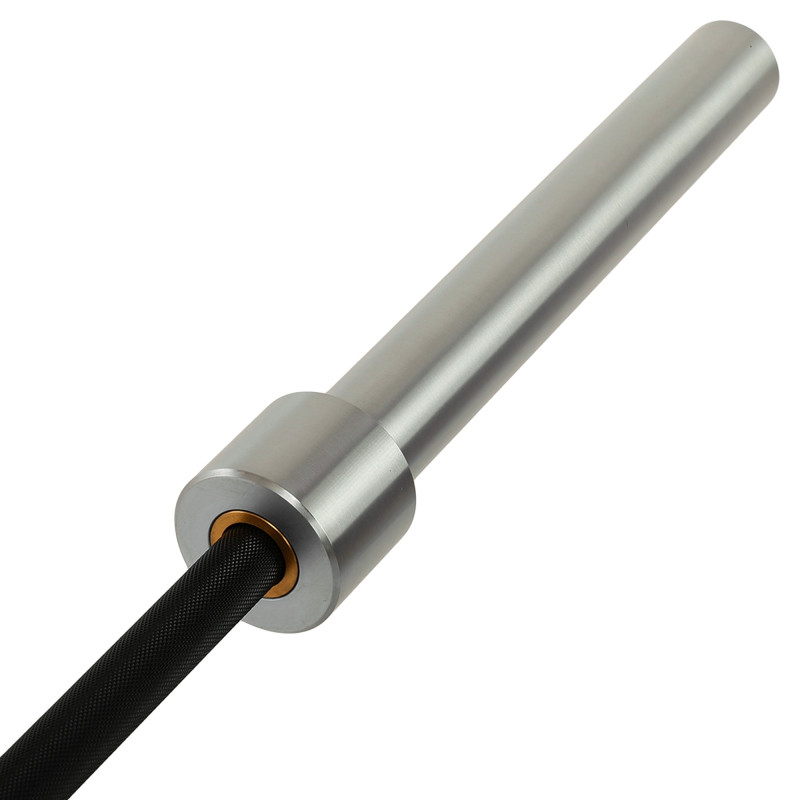 Гриф прямий для станової тяги хромований Олімпійський Texas Deadlift Bar LiveUp LP8371 довжина 2,3 м гриф ø50мм хром-чорний