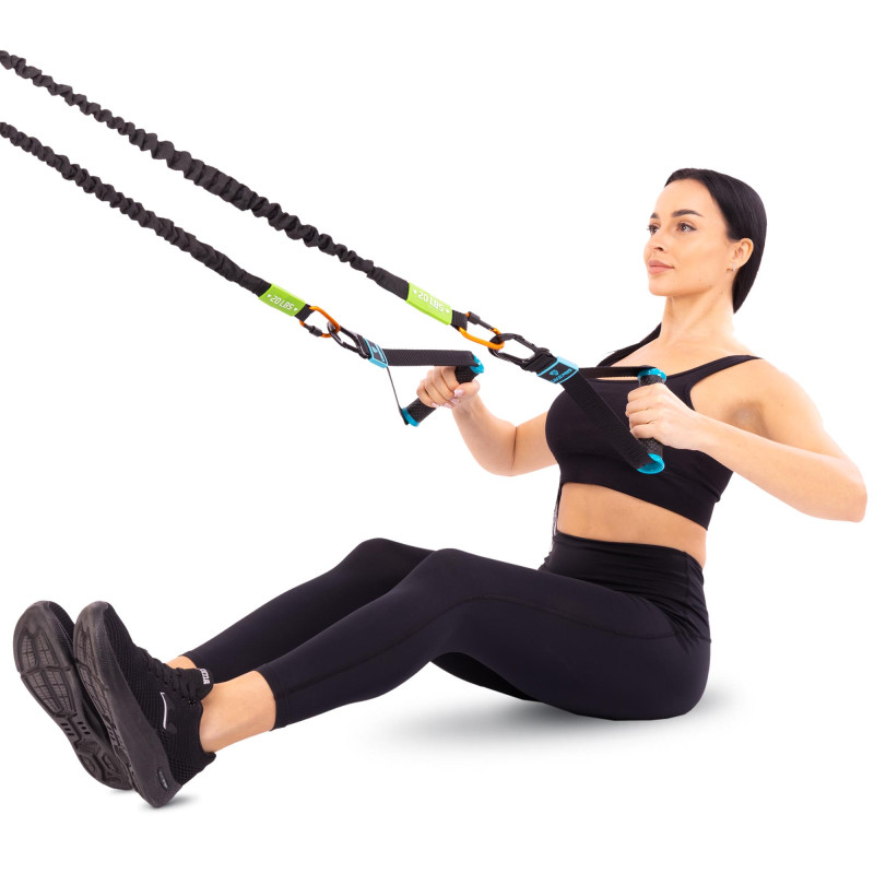 Еспандер трубчастий із карабіном у захисному рукаві RESISTANCE TUBE LiveUp LP8401-M ​​навантаження середнє