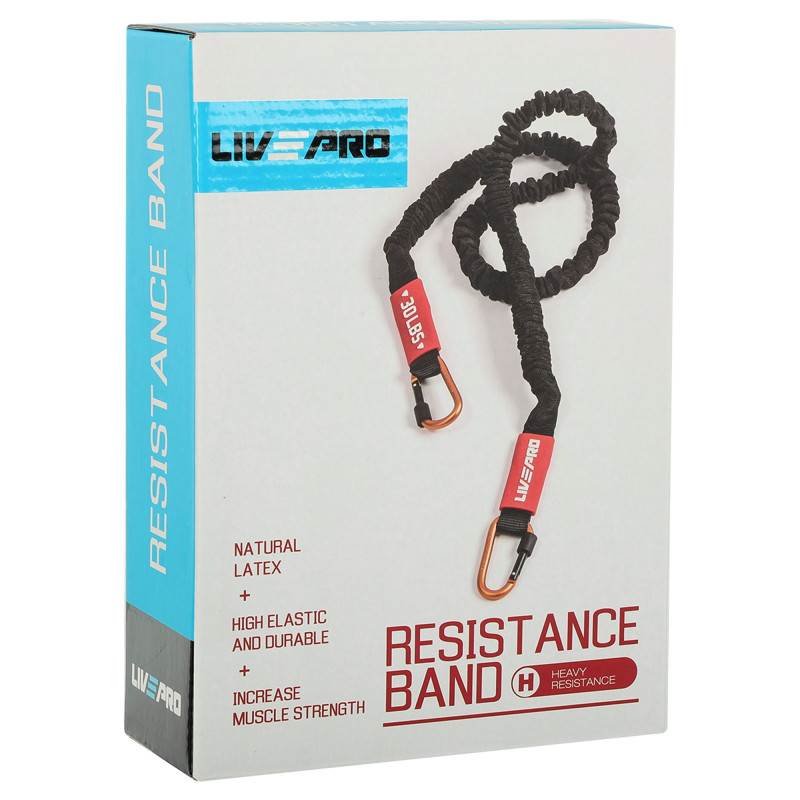 Еспандер трубчастий із карабіном у захисному рукаві RESISTANCE TUBE LiveUp LP8401-S навантаження низьке