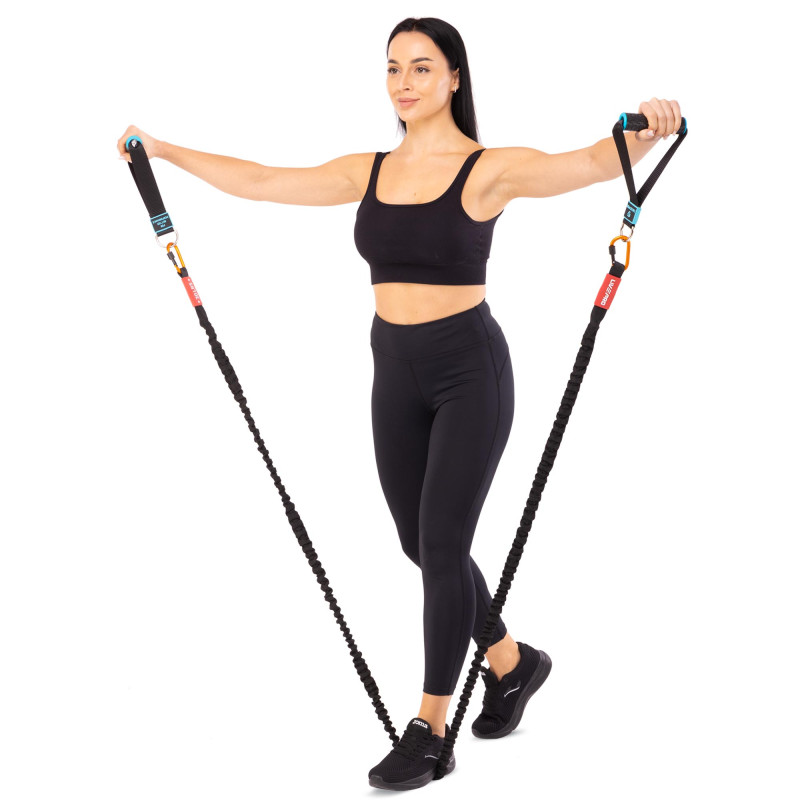 Еспандер трубчастий із карабіном у захисному рукаві RESISTANCE TUBE LiveUp LP8401-S навантаження низьке