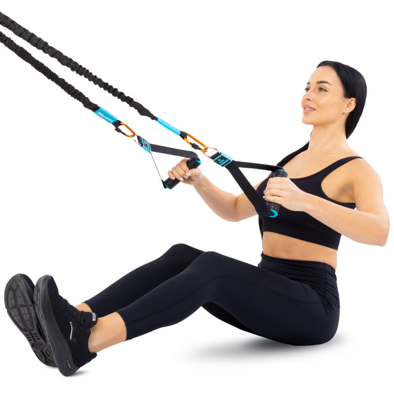 Еспандер трубчастий із карабіном у захисному рукаві RESISTANCE TUBE LiveUp LP8401-XL навантаження дуже високе