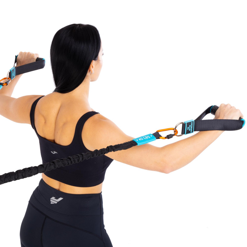 Еспандер трубчастий із карабіном у захисному рукаві RESISTANCE TUBE LiveUp LP8401-XL навантаження дуже високе