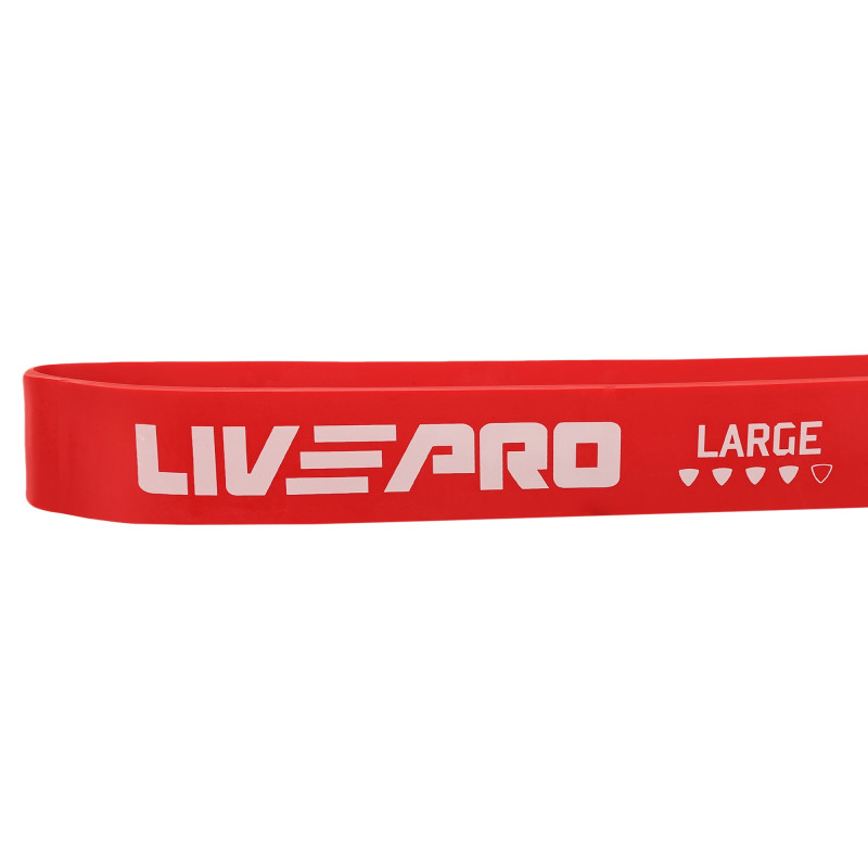 Гума петля для підтягування та тренувань стрічка силова LiveUp SUPER BAND LP8410-L 23-57кг червоний