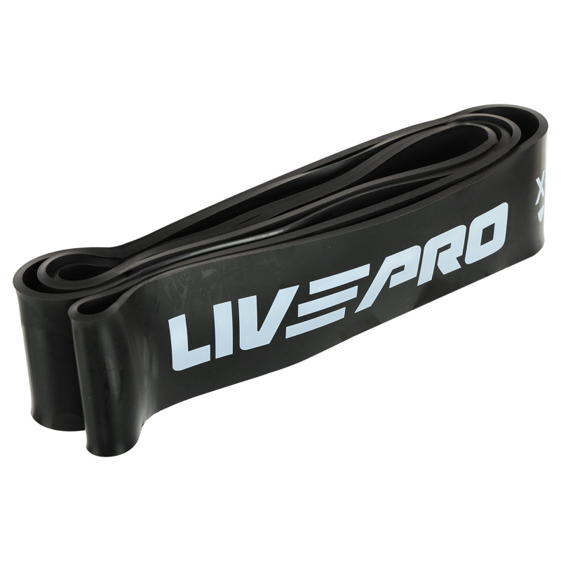 Гума петля для підтягування та тренувань стрічка силова LiveUp SUPER BAND LP8410-XL 39-77кг чорний