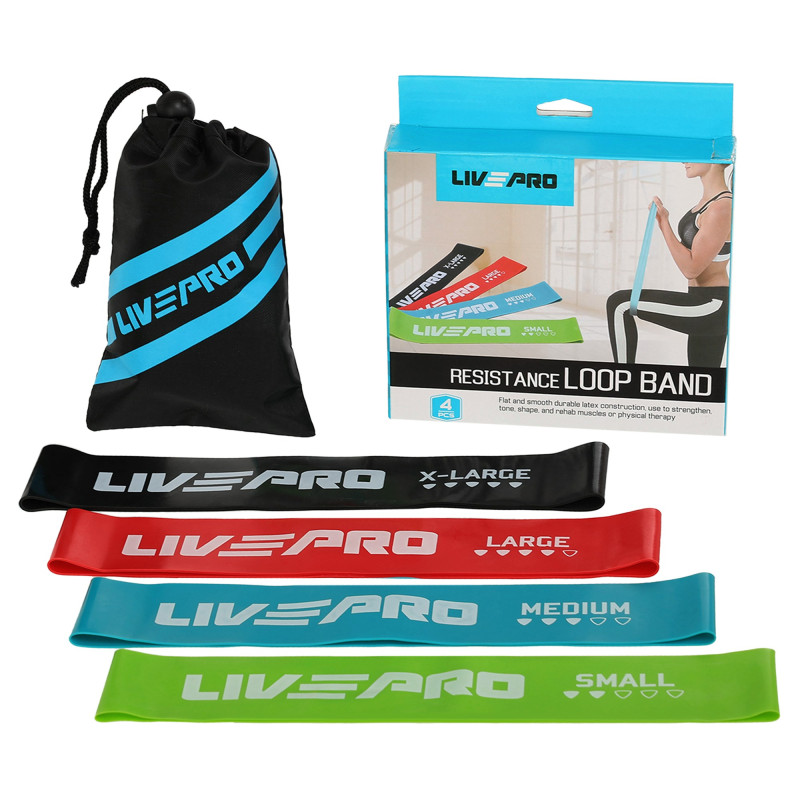 Набір резинок для вправ стрічки опору LOOP BANDS LiveUp LP8412 4шт кольори в асортименті