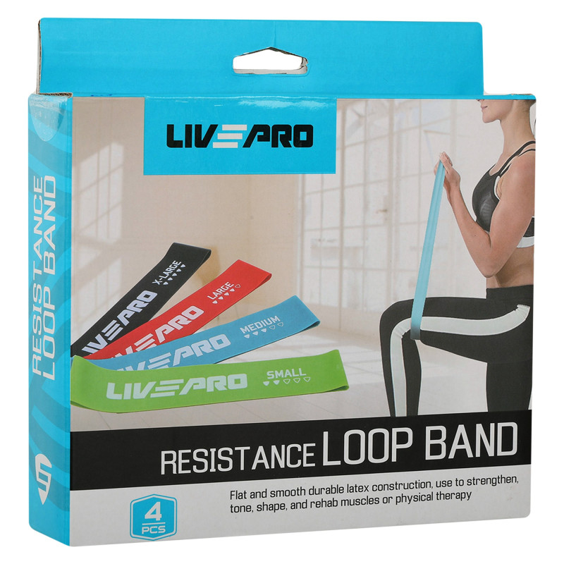 Набір резинок для вправ стрічки опору LOOP BANDS LiveUp LP8412 4шт кольори в асортименті