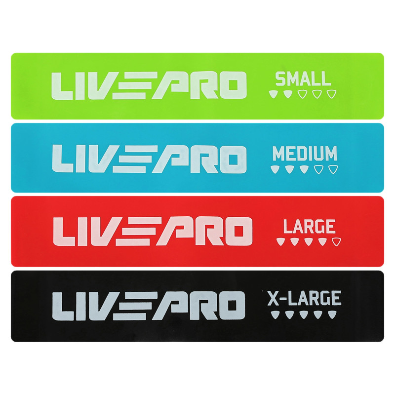 Набір резинок для вправ стрічки опору LOOP BANDS LiveUp LP8412 4шт кольори в асортименті