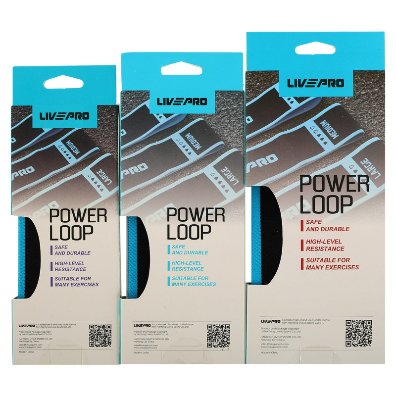 Гумка тканинна для вправ стрічка опору LOOP BANDS LiveUp LP8414-M чорний