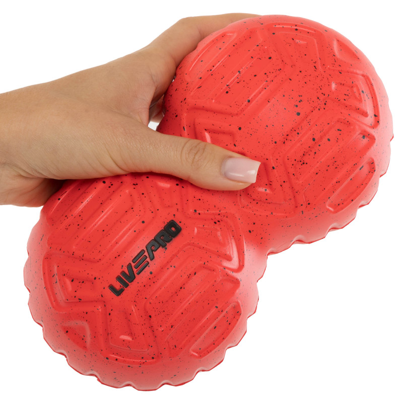 М'яч масажний подвійний для МФР та самомасажу Duoball LivePRO Peanut massage ball LP8509 ø19,4см червоний