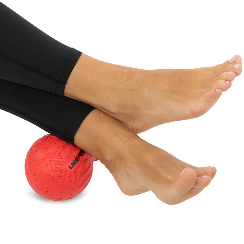 М'яч масажний подвійний для МФР та самомасажу Duoball LivePRO Peanut massage ball LP8509 ø19,4см червоний
