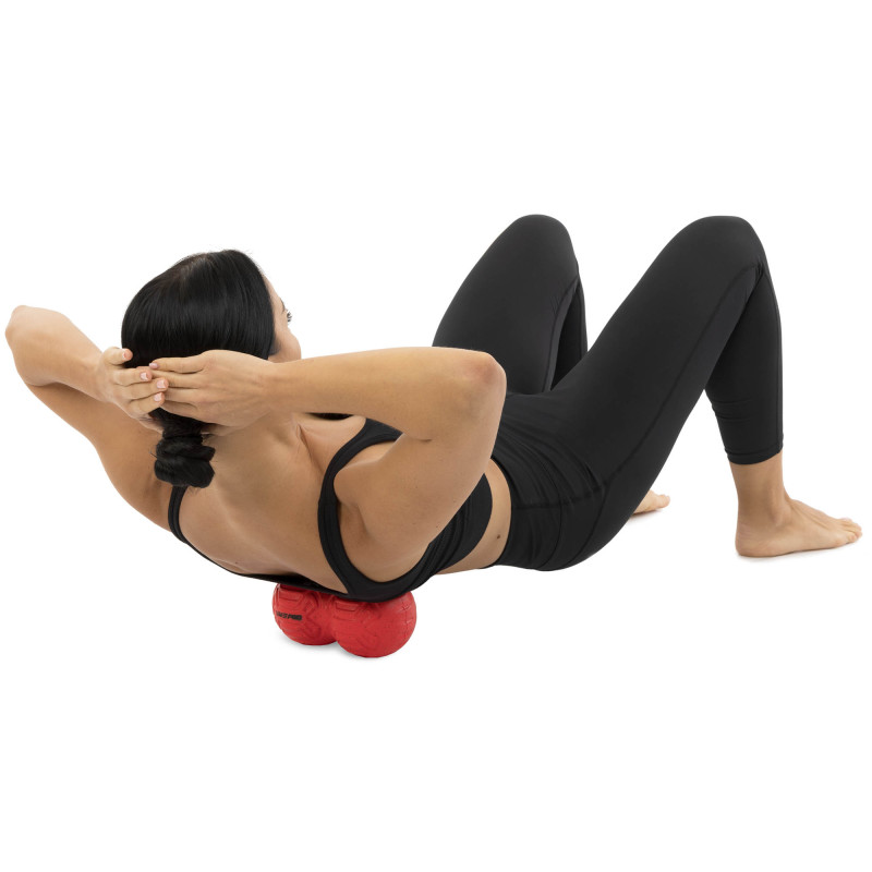 М'яч масажний подвійний для МФР та самомасажу Duoball LivePRO Peanut massage ball LP8509 ø19,4см червоний