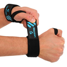 Бинти кистьові для жиму LIFTING WRIST WRAPS LiveUp LP8702 2шт чорний-синій