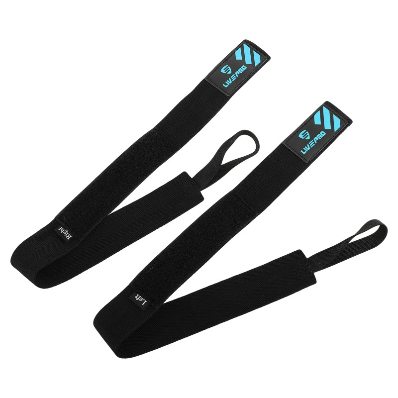 Бинти кистьові для жиму LIFTING WRIST WRAPS LiveUp LP8702 2шт чорний-синій