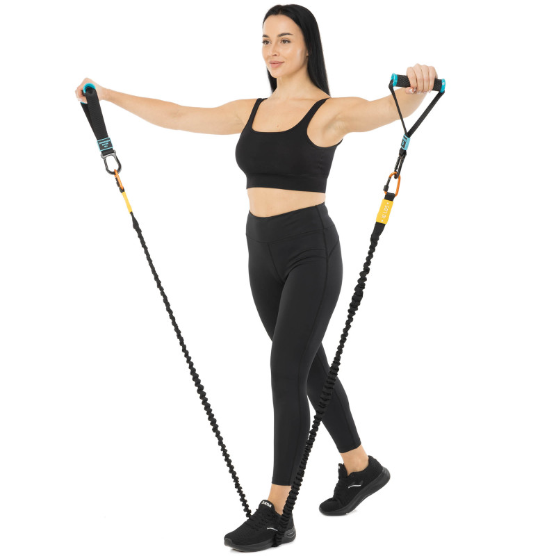 Ручки з карабінами для еспандерів резинок та тренажерів FIT HOOK HANDLES LiveUp LP8706 2шт чорний