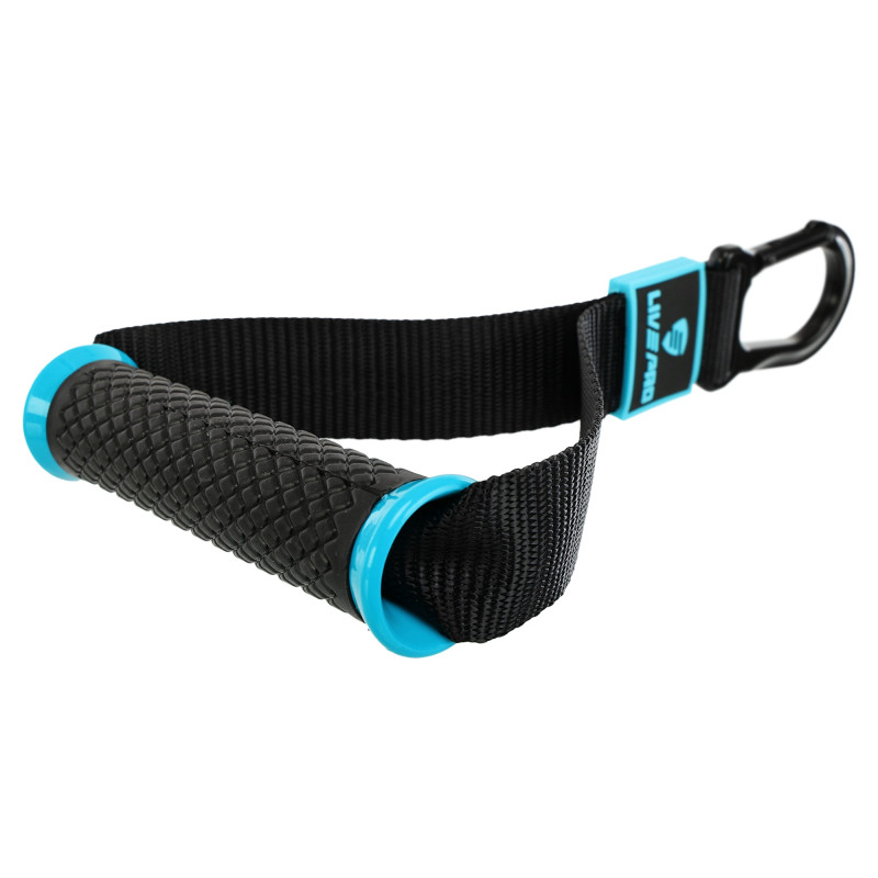 Ручки з карабінами для еспандерів резинок та тренажерів FIT HOOK HANDLES LiveUp LP8706 2шт чорний