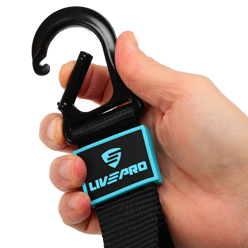 Ручки з карабінами для еспандерів резинок та тренажерів FIT HOOK HANDLES LiveUp LP8706 2шт чорний