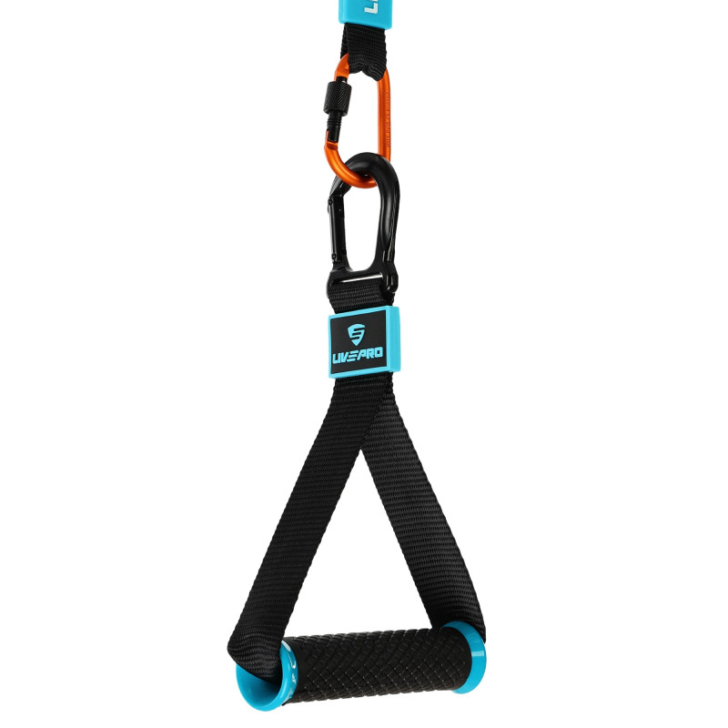 Ручки з карабінами для еспандерів резинок та тренажерів FIT HOOK HANDLES LiveUp LP8706 2шт чорний