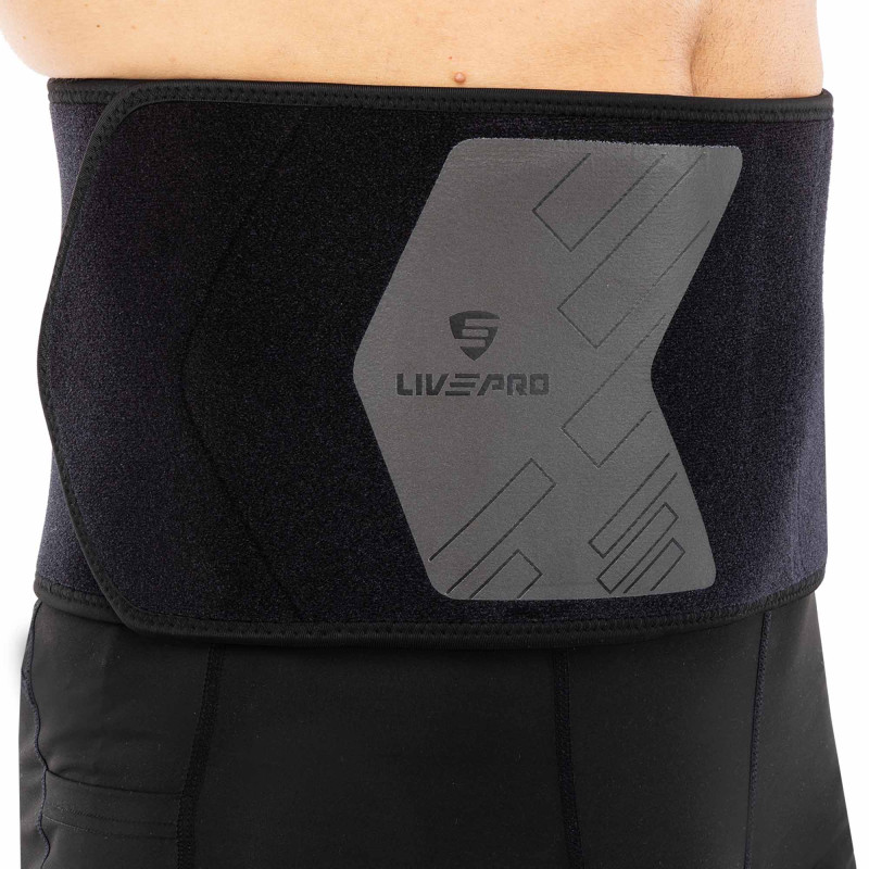 Пояс для тренажерного залу та схуднення SWEAT WAIST TRIMMER LiveUp LP8718 розмір 125x19,5x0,5см чорний-сірий