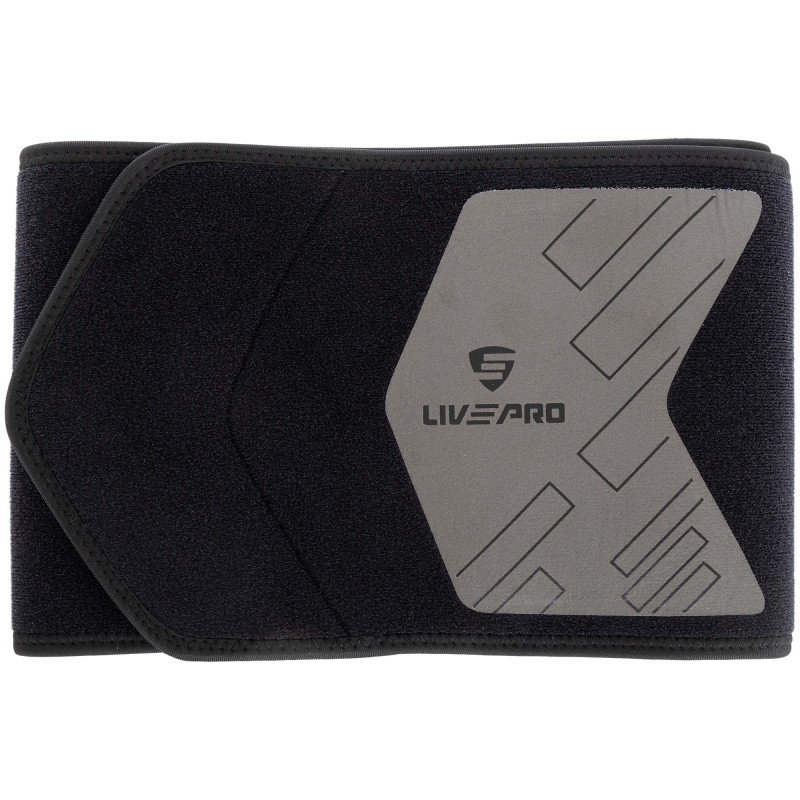 Пояс для тренажерного залу та схуднення SWEAT WAIST TRIMMER LiveUp LP8718 розмір 125x19,5x0,5см чорний-сірий