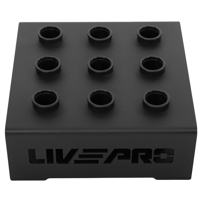 Стійка вертикальна для Олімпійських грифів на 9 штук LiveUp LP8874 44х44х16,5 см чорний