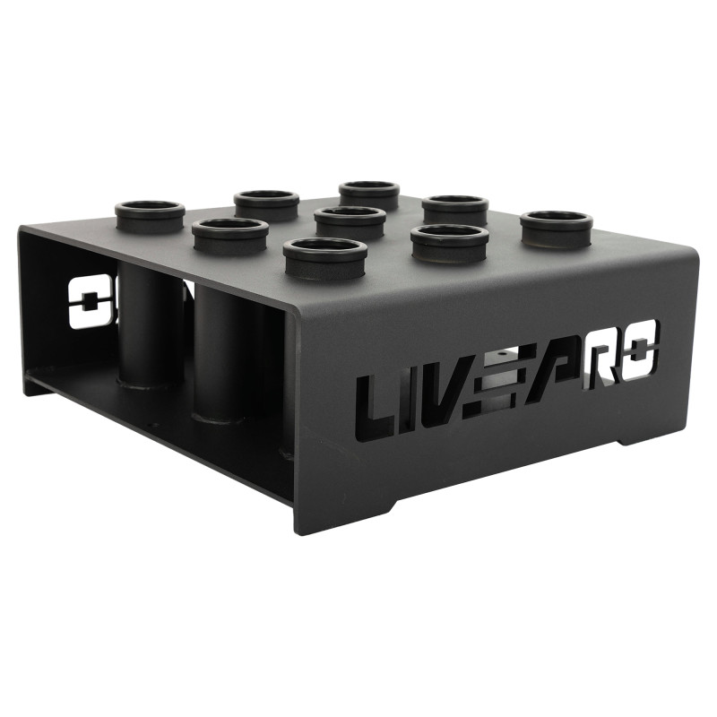 Стійка вертикальна для Олімпійських грифів на 9 штук LiveUp LP8874 44х44х16,5 см чорний