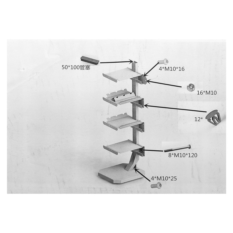 Стелаж модульний для інвентаря кросфіт STORAGE RACK LiveUp LP8875 розмір-55x60x180см чорний