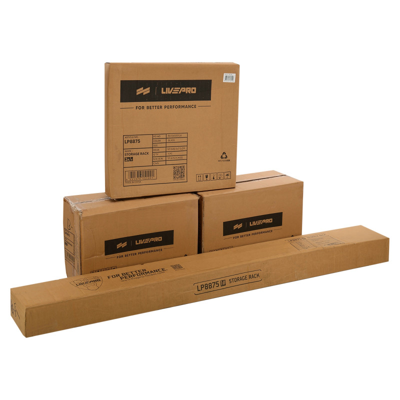 Стелаж модульний для інвентаря кросфіт STORAGE RACK LiveUp LP8875 розмір-55x60x180см чорний