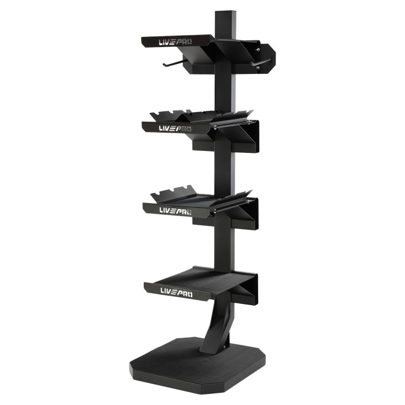 Стелаж модульний для інвентаря кросфіт STORAGE RACK LiveUp LP8875 розмір-55x60x180см чорний