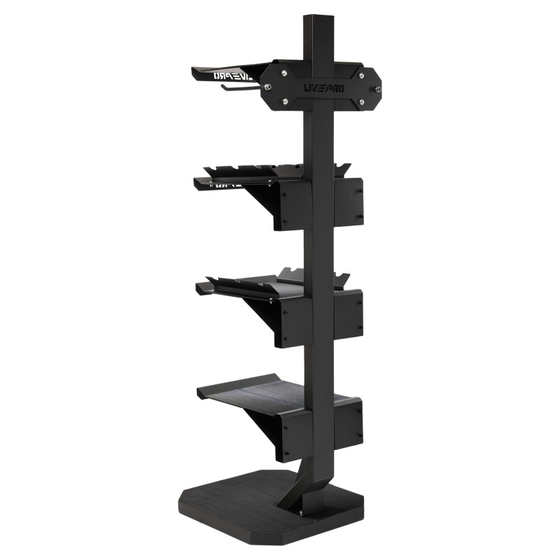 Стелаж модульний для інвентаря кросфіт STORAGE RACK LiveUp LP8875 розмір-55x60x180см чорний
