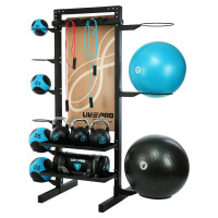Стелаж модульний для інвентаря кросфіт STORAGE RACK LiveUp LP8897 розмір-156,5x76,6x197,4см чорний