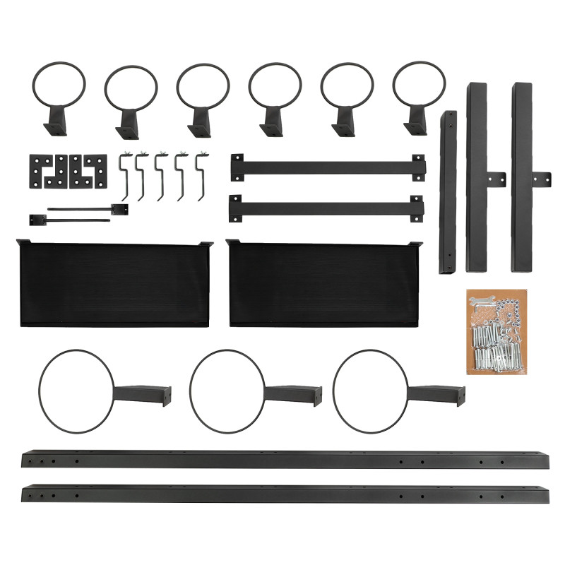 Стелаж модульний для інвентаря кросфіт STORAGE RACK LiveUp LP8897 розмір-156,5x76,6x197,4см чорний