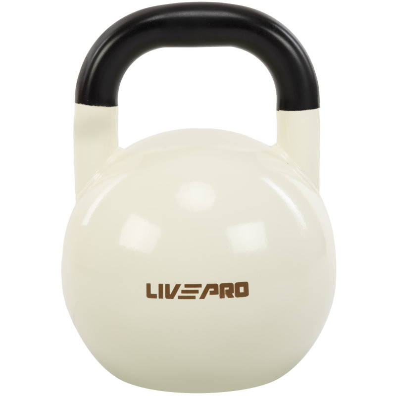 Гиря змагальна цільна сталева пофарбована ​​LiveUp LP9008-4 4кг білий