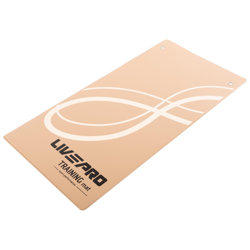 Килимок для фітнесу та спорту з люверсами для зберігання LiveUp LP9009 120x60x0,7см світло-коричневий