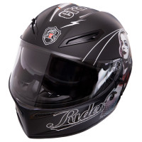 Мотошолом інтеграл (full face) QKE HARLEY QUINN Rider Crazy Girl M-9545 M-XL чорний-білий