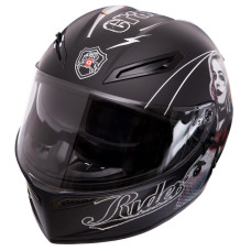 Мотошолом інтеграл (full face) QKE HARLEY QUINN Rider Crazy Girl M-9545 M-XL чорний-білий