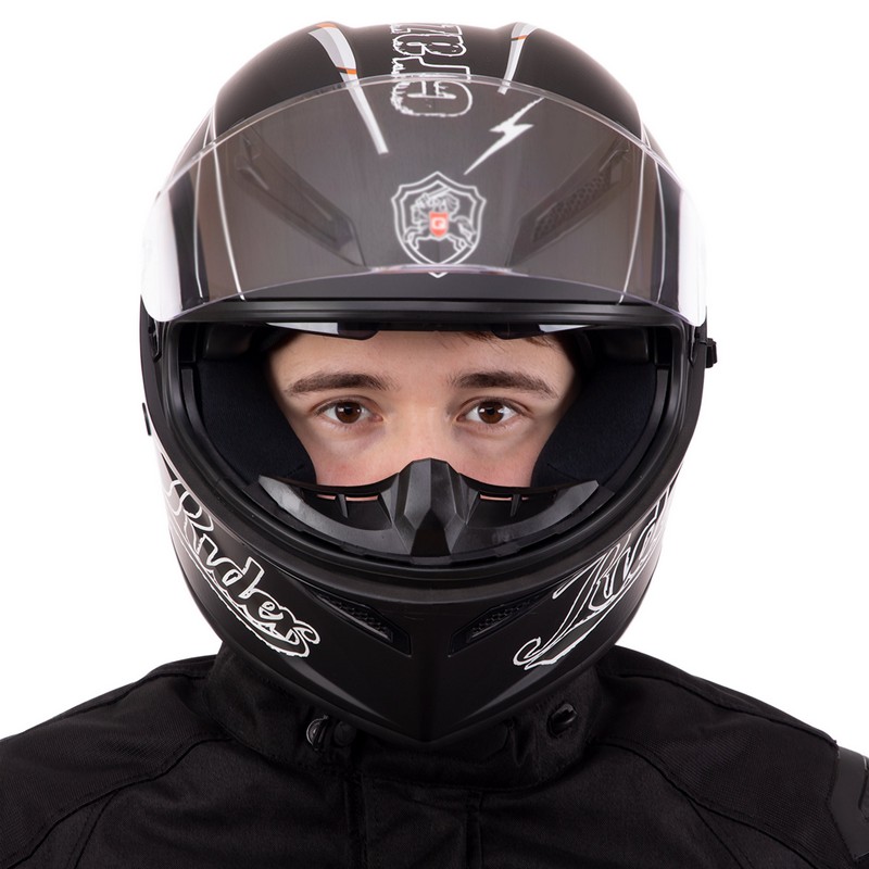 Мотошолом інтеграл (full face) QKE HARLEY QUINN Rider Crazy Girl M-9545 M-XL чорний-білий