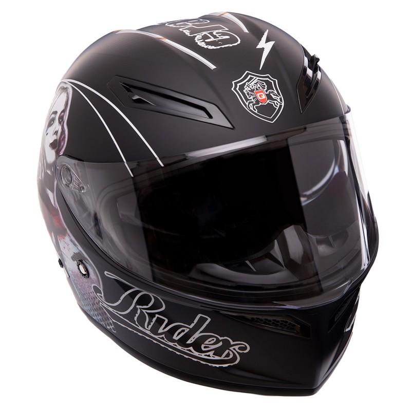 Мотошолом інтеграл (full face) QKE HARLEY QUINN Rider Crazy Girl M-9545 M-XL чорний-білий