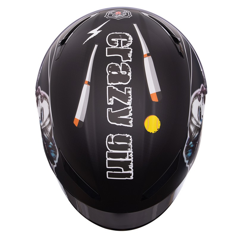 Мотошолом інтеграл (full face) QKE HARLEY QUINN Rider Crazy Girl M-9545 M-XL чорний-білий