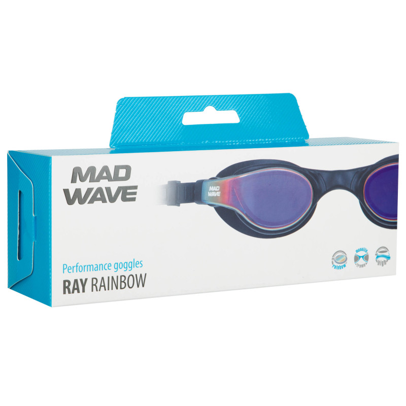 Окуляри для плавання дорослі райдужні лінзи дорослі MadWave RAY Rainbow M042003 кольори в асортименті